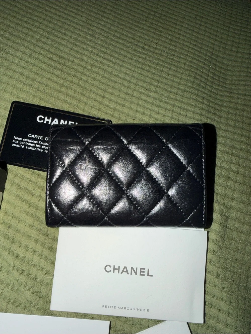 Chanel lambskin coin wallet